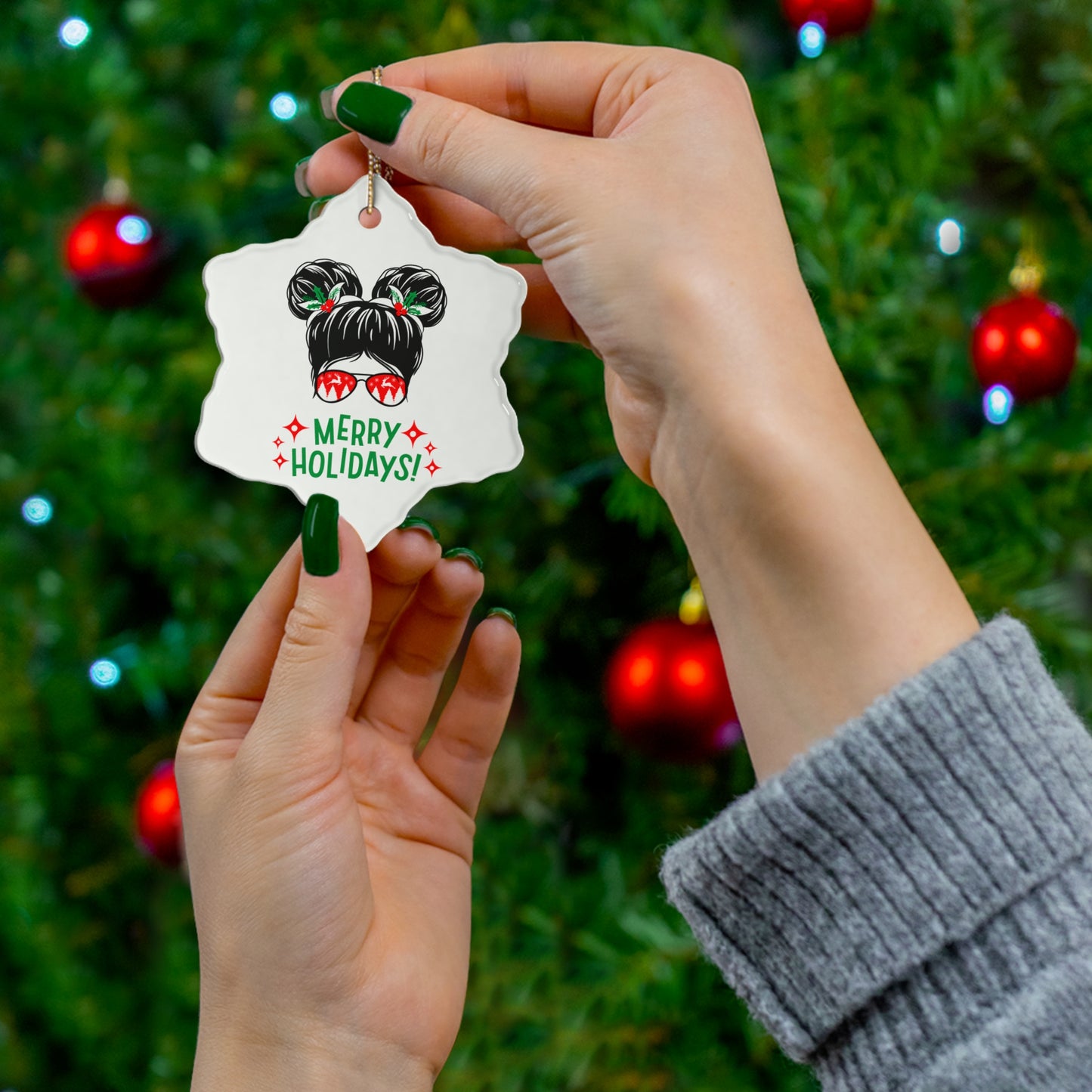 Merry Holidays | Ceramic Ornament